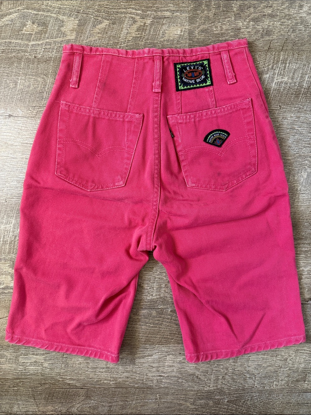 Vintage Women's Levi’s Native Blue Jeans High Waisted Pink Shorts OS
